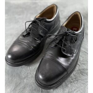 Chaps Dress Shoes Mens Size 12M Black Cap Toe Leather Lace Up Oxford 096-9514‎